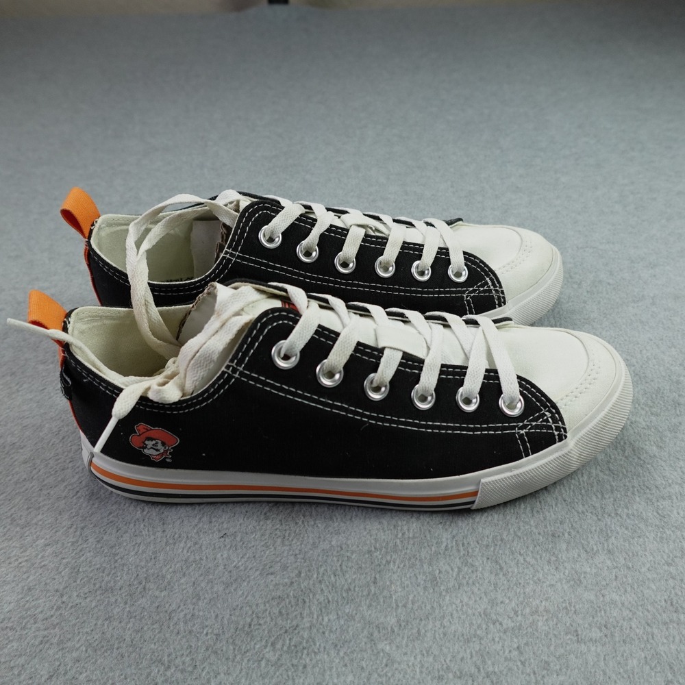 Oklahoma State Cowboys Sneakers Unisex 9W 7M Black White Orange Low Top Skicks
